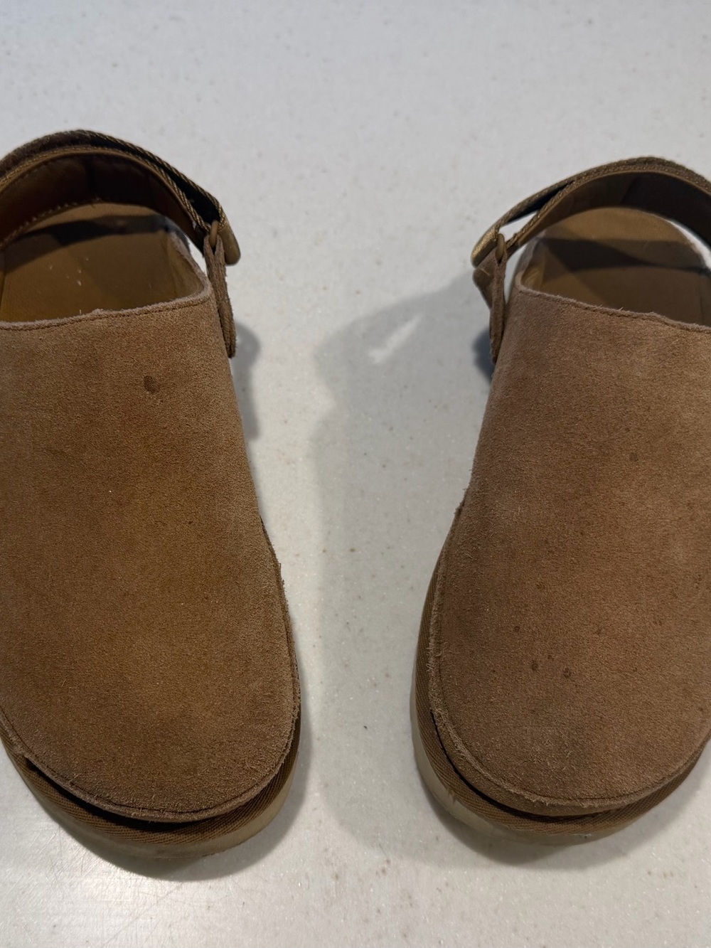 UGG Brown Suede Clog Mules - Chestnut